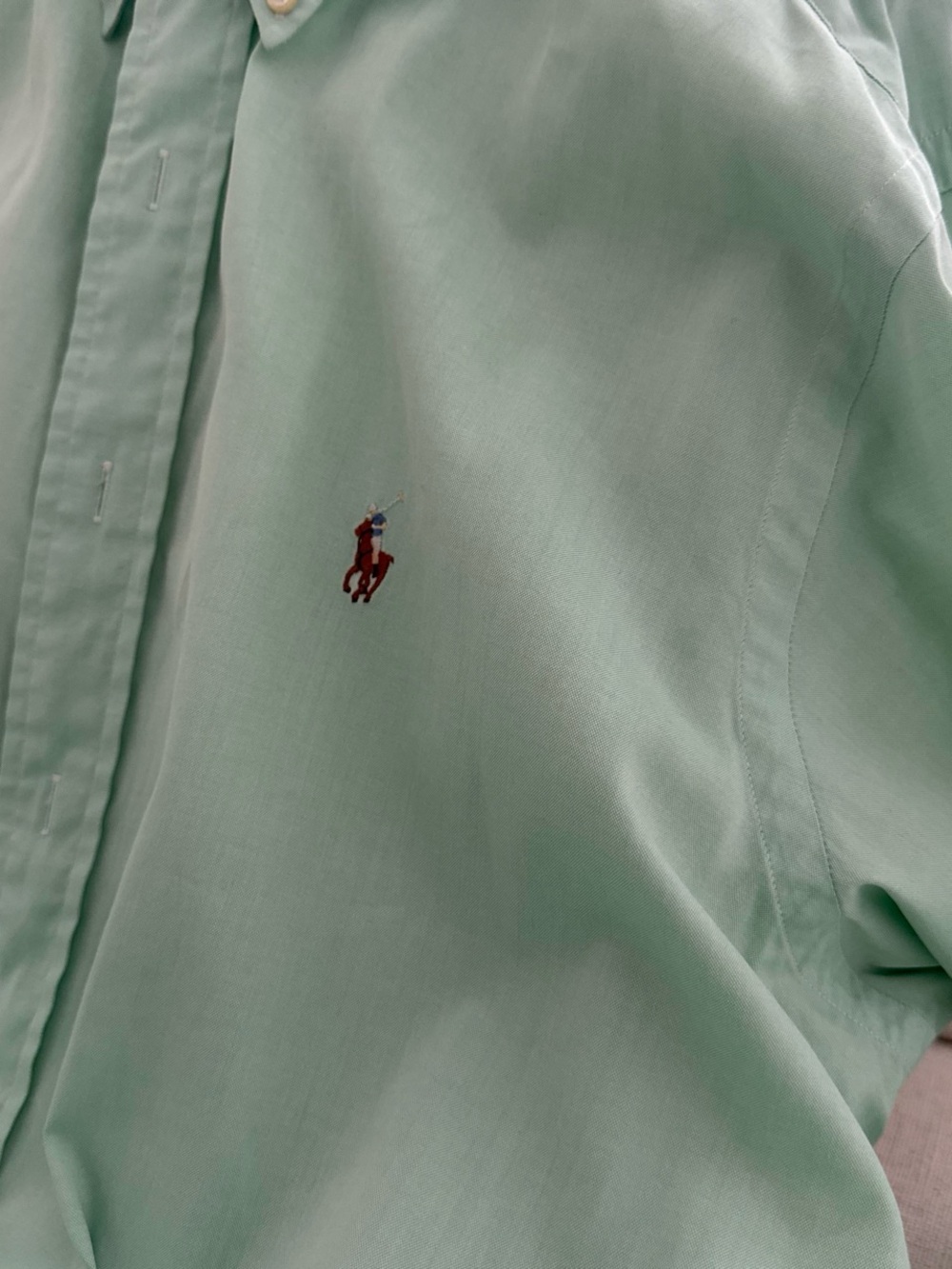 Polo Ralph Lauren Mint Green Button-Down Shirt Size L (16.5) - Picture 7 of 8